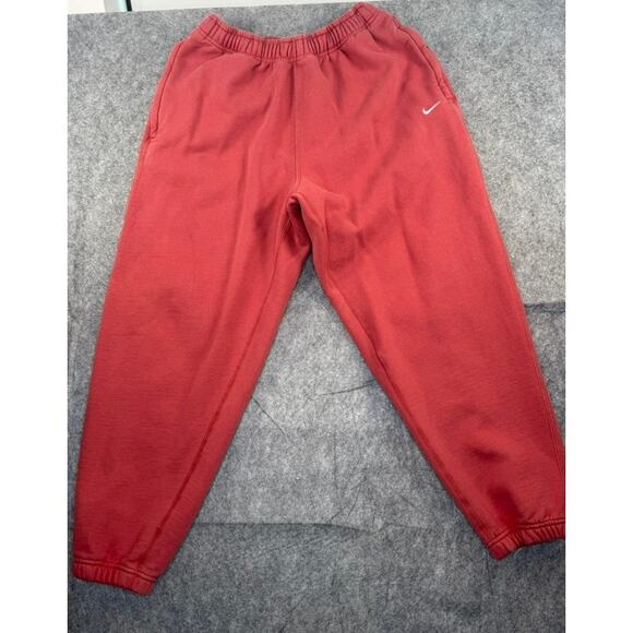 Nike Set Solo Swoosh Fleece Sweatshirt Sweatpants Canyon Rust Large - Picture 4 of 8